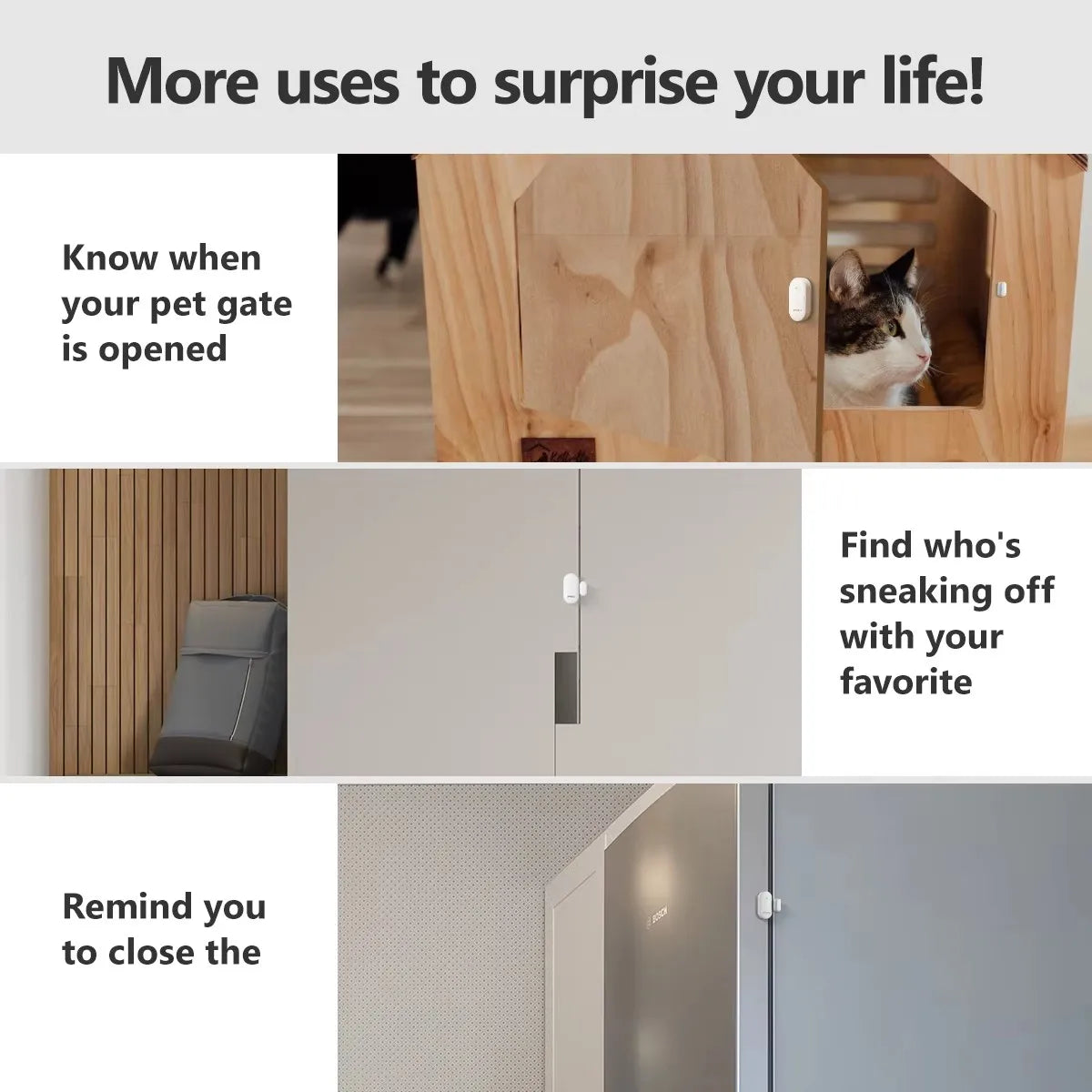 Zigbee 3.0 Smart Door Window Sensor Open Closed Detectors App Control Security Alarm Tamper-Proof 2 Year Long Standby