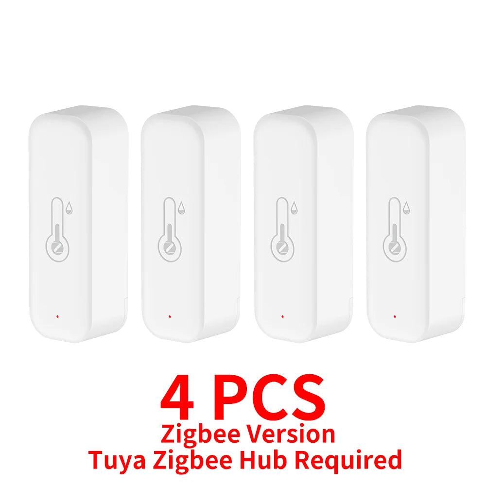 1~4Pcs Tuya Zigbee 3.0 Temperature Humidity Sensor  ZTH02 Work with Smartlife Yandex Alexa