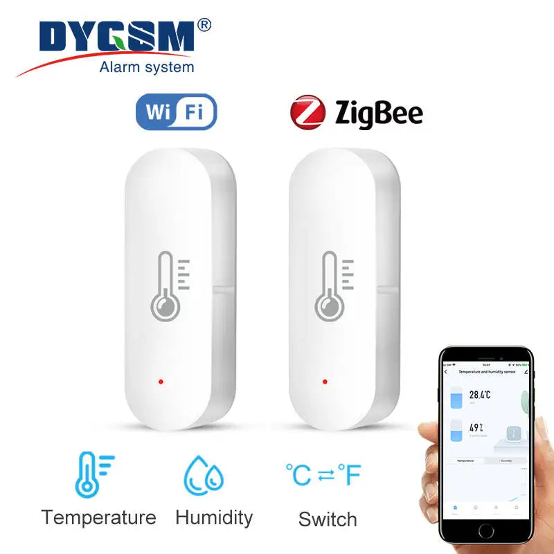 Tuya Wifi /Zigbee Smart Temperature Humidity Sensor Indoor Hygrometer Controller Monitoring Work with Smart Speaker Alexa Google