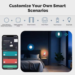 Rechargeable Tuya Zigbee Smart Push Button Wireless Switch Remote Control Automation Scenario Switch Work with Zigbee Gateway