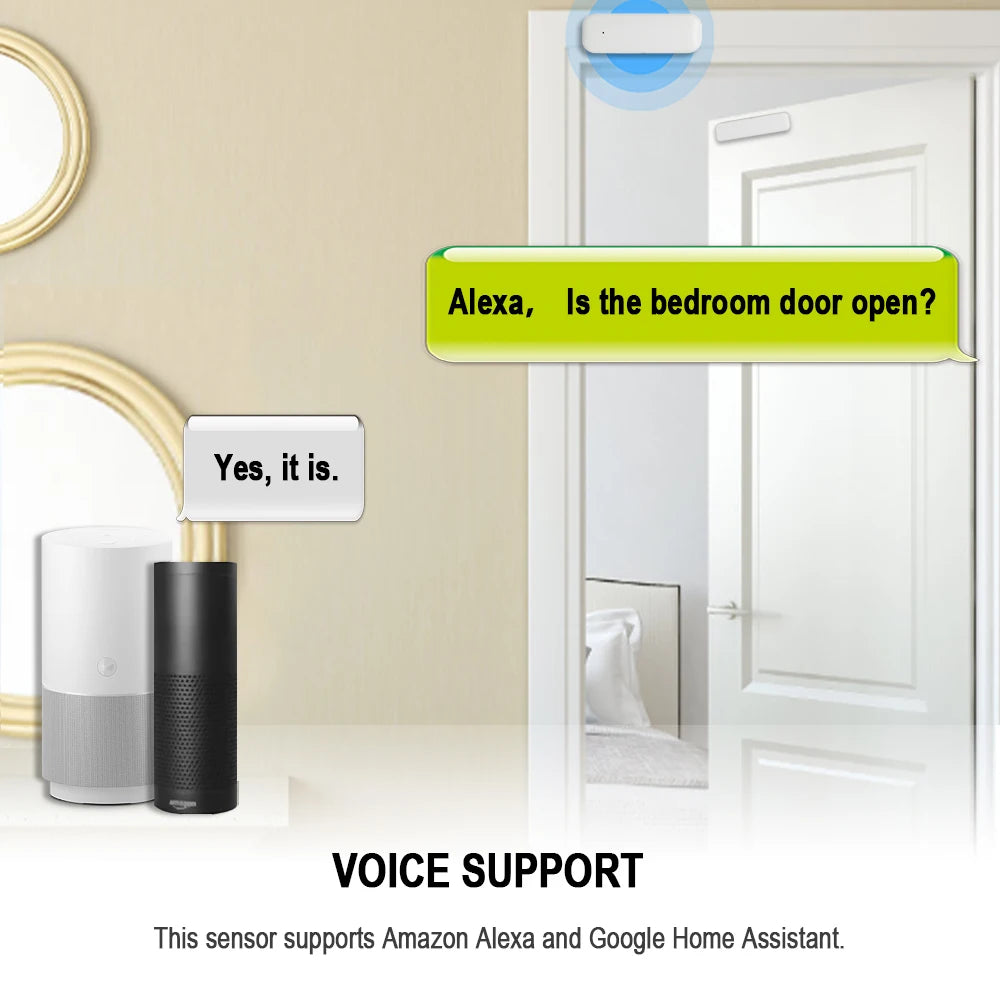 Zigbee 3.0 Smart Door Sensor Door Window Open Closed Detector Smart Home Security Alarm System Tuya Smart Life APP Control