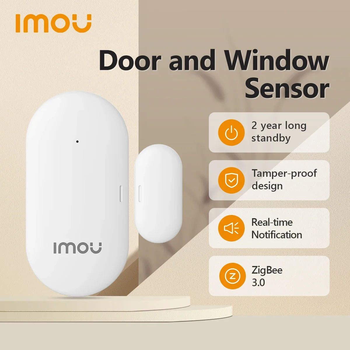 Zigbee 3.0 Smart Door Window Sensor Open Closed Detectors App Control Security Alarm Tamper-Proof 2 Year Long Standby