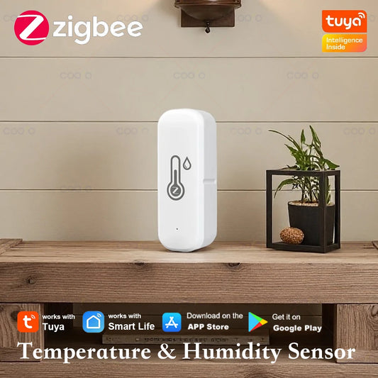 Zigbee 3.0 Temperature Humidity Sensor Smart Home Indoor Hygrometer App Remote Monitor Work with Tuya Smart Life