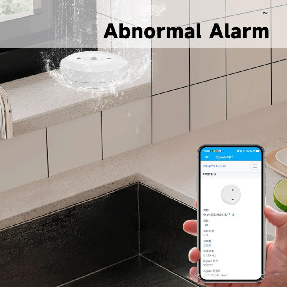 Z2M Immersion Sensor Zigbee 2MQTT Flood Leakage Detector Alarm Home Assistant APP High Sensitivity Reliable and Durable