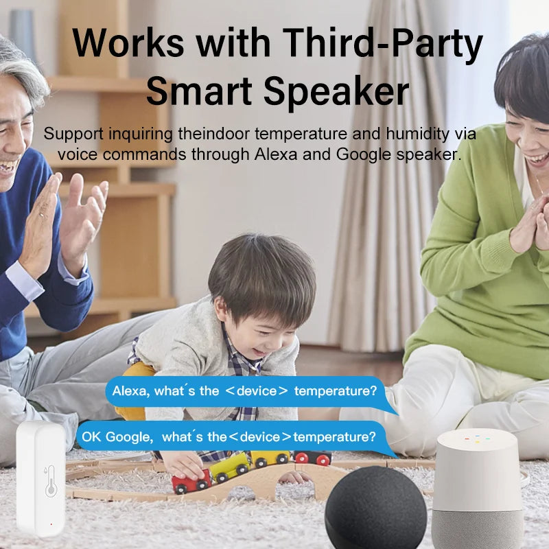 1~4Pcs Tuya Zigbee 3.0 Temperature Humidity Sensor  ZTH02 Work with Smartlife Yandex Alexa