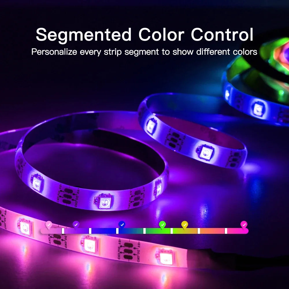 Transform Your Space with the Smart Mic Controller RGB IC Light Strip - Perfect for Music Dynamic Modes and DIY Customization!