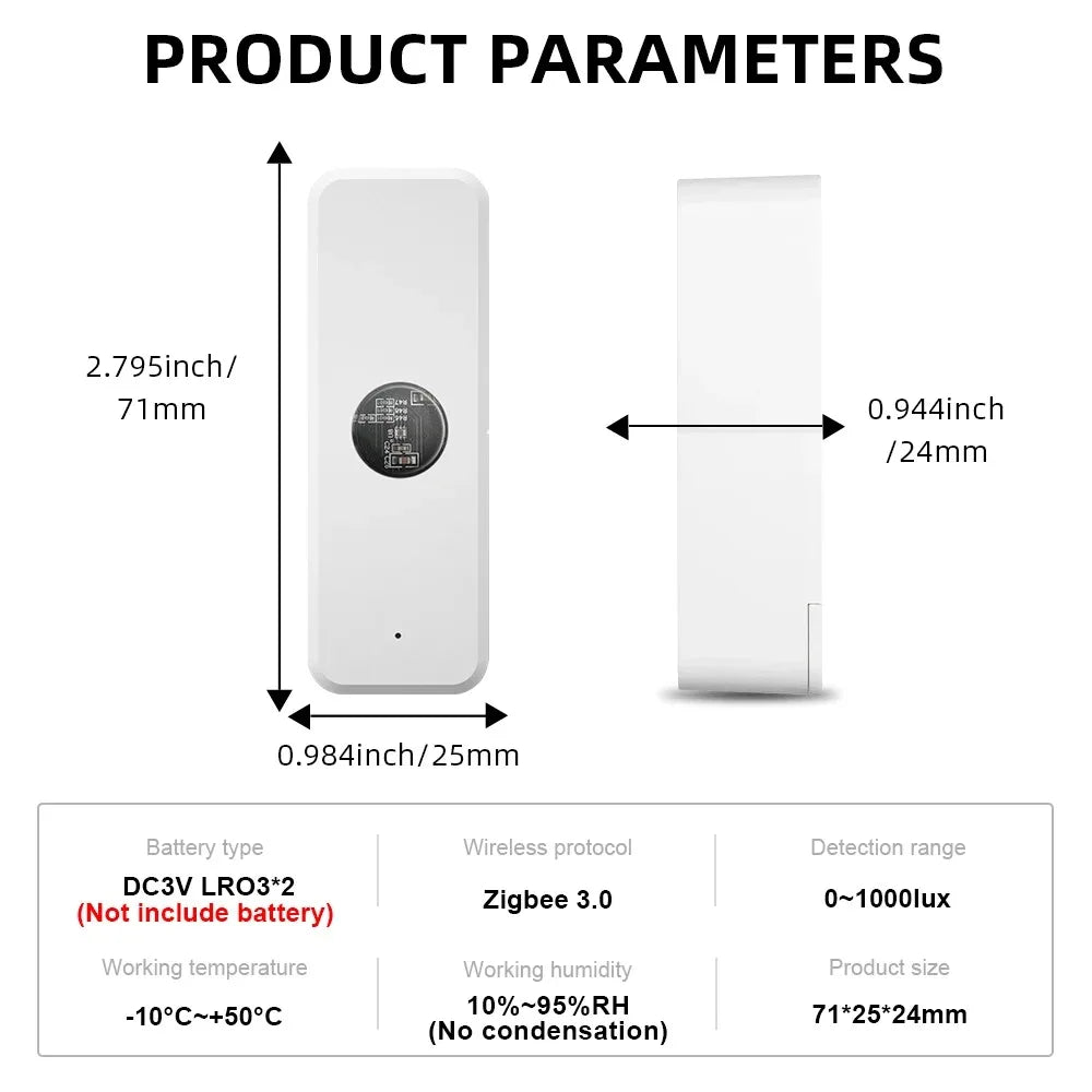 Tuya Zigbee Illumination Brightness Detector Light Sensor Luminance Sensor Home Automation with Smart Life Device Linkage