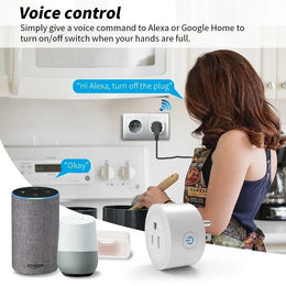 10A Wifi Smart Socket US Plug Time Setting Voice Control Function Cozylife Smart Home Appliances Work with Alexa Google Home ﻿