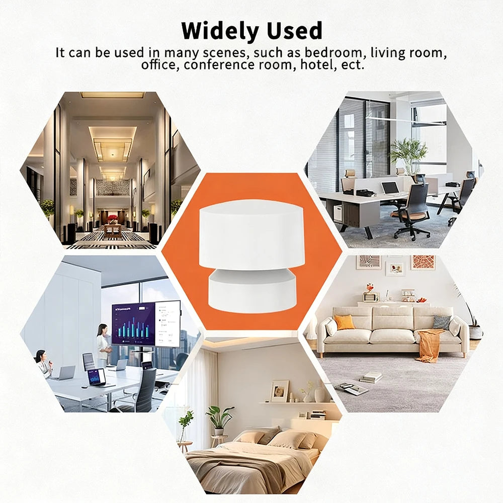 Zigbee or Wifi Smart Human Presence Sensor 24G Mmwave Radar 20Ft Motion/15Ft Static Detection for Tuya/Alexa/Google Home Voice