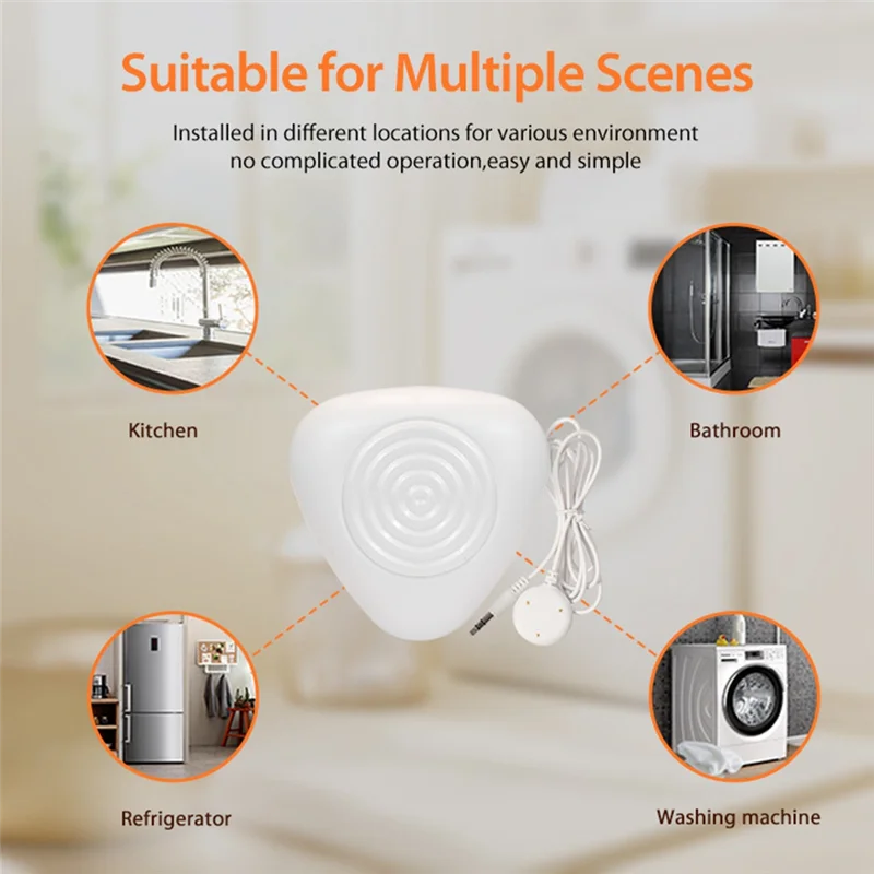 Cjsd-Zigbee Water Level Sensor Smart Water Leakage Alarm Detector Flood Alert Overflow Security Protection Tuya Ewelink