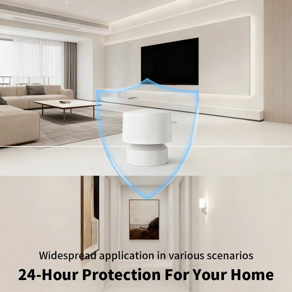 Zigbee or Wifi Smart Human Presence Sensor 24G Mmwave Radar 20Ft Motion/15Ft Static Detection for Tuya/Alexa/Google Home Voice