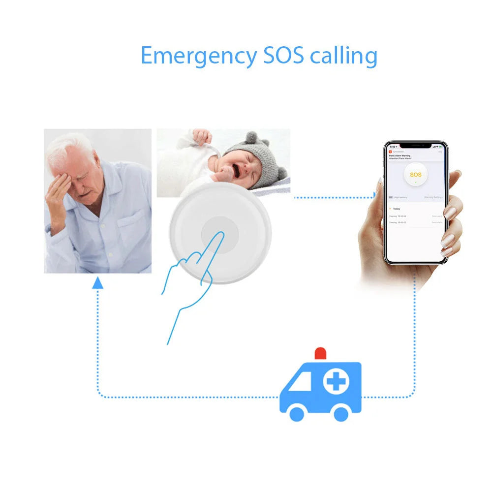Wireless Panic Button Tuya Old Man SOS Intelligent Alert Zigbee Emergency Call Button Wholesale Smart Home Elderly Emergency