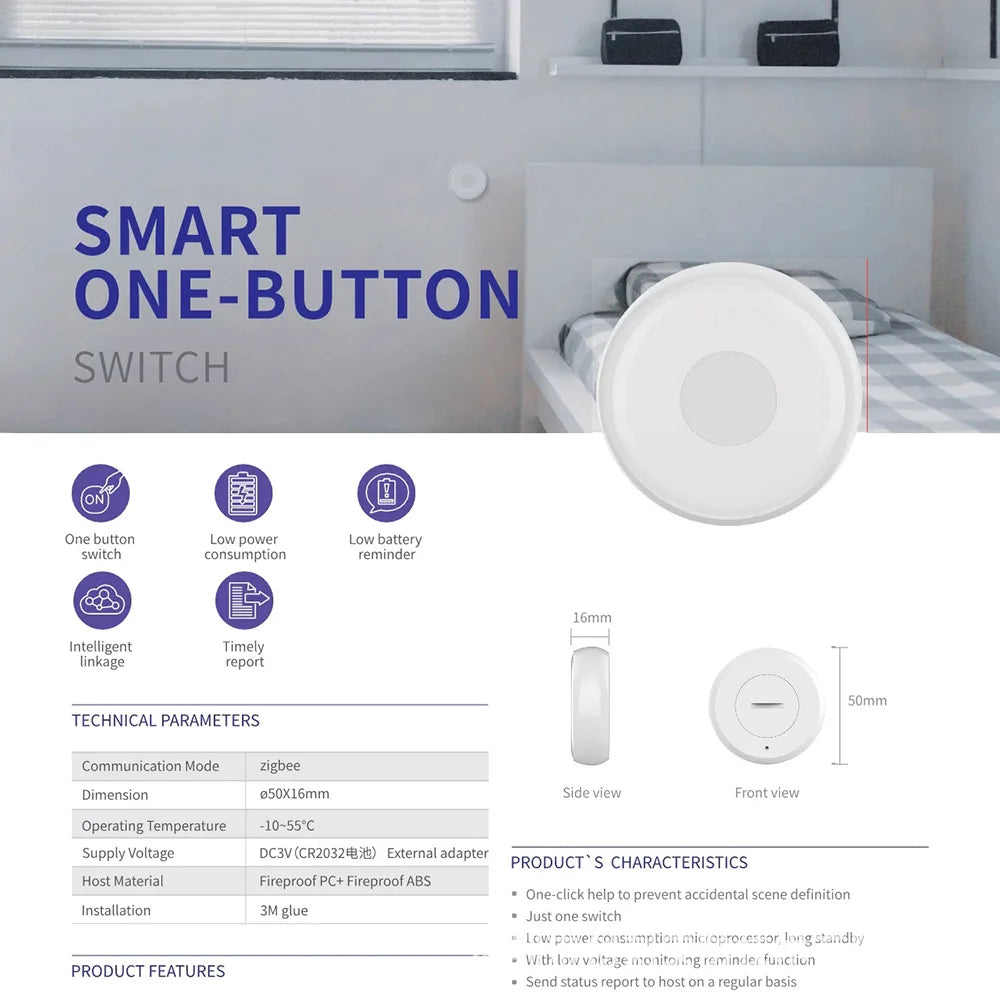 Wireless Panic Button Tuya Old Man SOS Intelligent Alert Zigbee Emergency Call Button Wholesale Smart Home Elderly Emergency