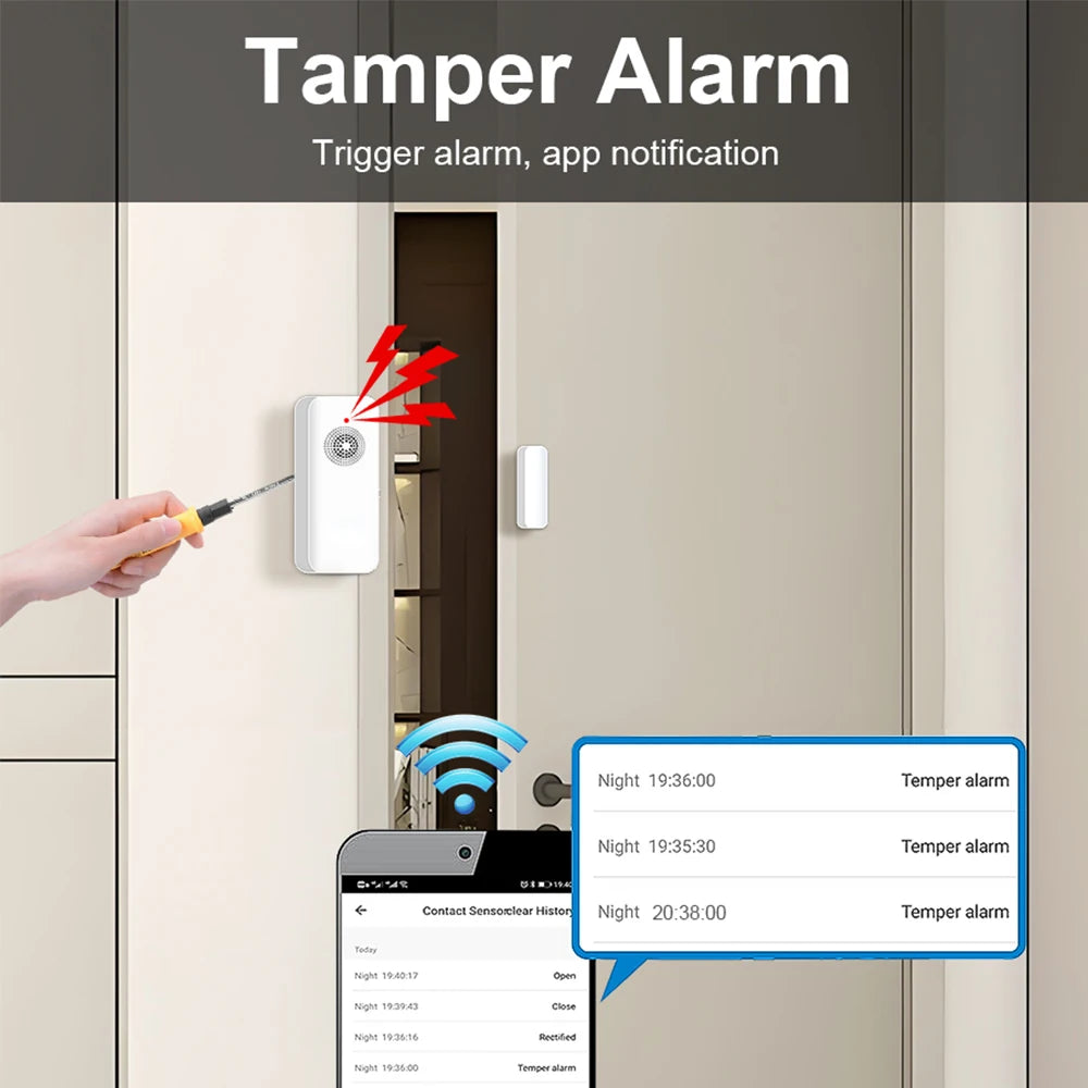 Door Window Magnetic Sensor Works with Alexa Google Tuya Zigbee Door Sensor Home Alarm Security System