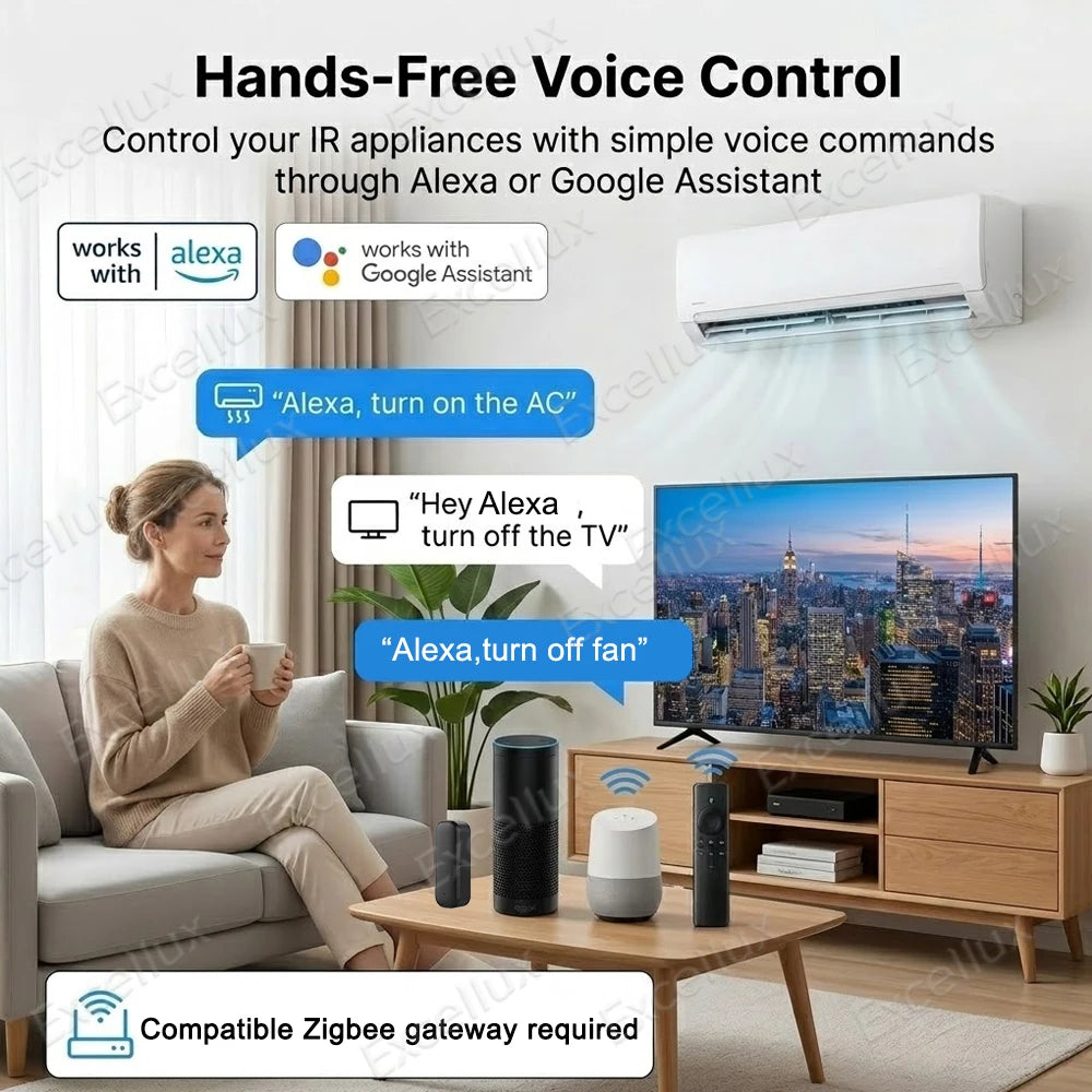 Zigbee Smart IR Remote Wireless Universal Infrared Controller for TV Air Conditioner Work with Smart Life TUYA Zigbee2Mqtt Alexa