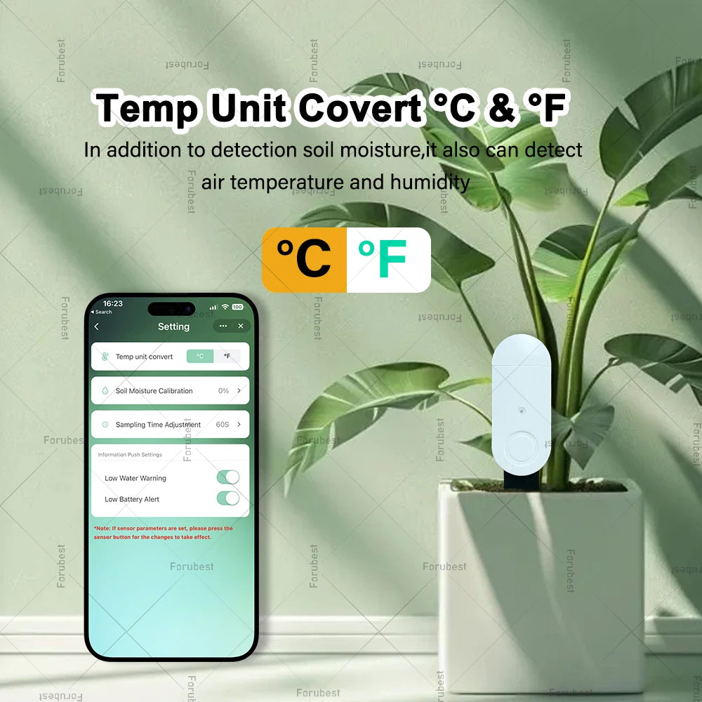 4 in 1 Zigbee Smart Soil Tester Luminance Humidity Temperature Moisture Sensor APP Real Time Monitor Works with Tuya Zigbee2Mqtt