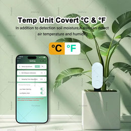 4 in 1 Zigbee Smart Soil Tester Luminance Humidity Temperature Moisture Sensor APP Real Time Monitor Works with Tuya Zigbee2Mqtt