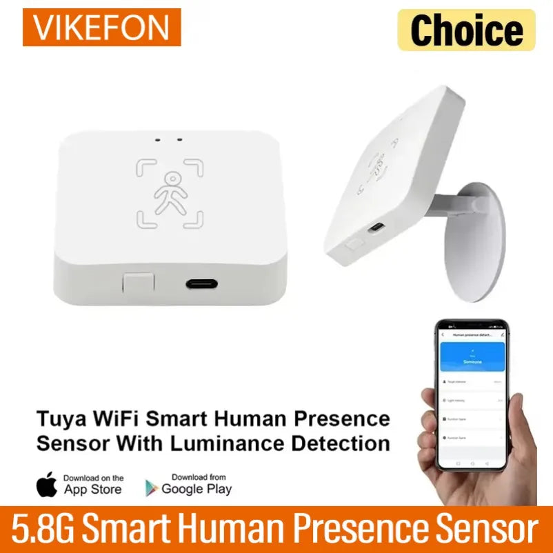 5.8G Wifi/Zigbee Smart Human Presence Sensor Luminance/Distance Detection Tuya Smart Life APP Home Automation for Alexa Google