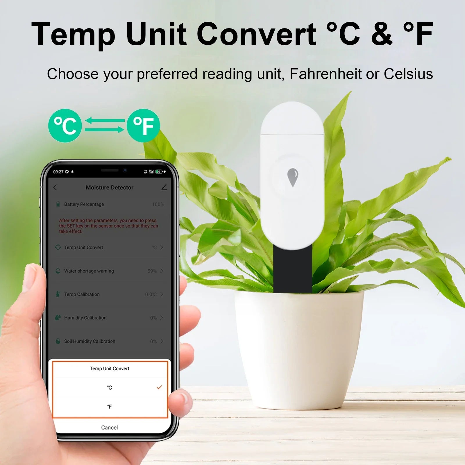 Tuya Zigbee Temperature Humidity Moisture Detector Smart Soil Tester Moisture Sensor Phone App Realtime Monitor for Home Garden