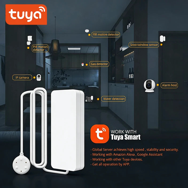 Zigbee Water Leak Sensor Detector Flood Alert Overflow Security Tuya Smart Alarm System Water Leakage Alarm Smart Life App