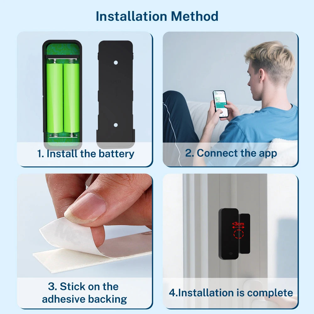 Tuya Zigbee Wifi Door Window Sensor Magnetic Security Smart Life Alexa Google Home Yandex