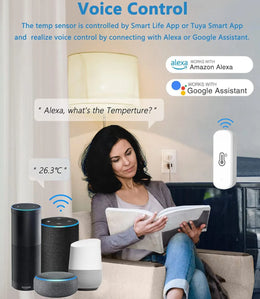Tuya Zigbee Smart Wireless Temperature and Humidity Sensor Hygrometer Thermometer Detector Work with Alexa Home Assistant Z2Mqtt