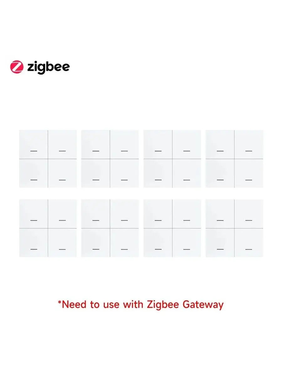 Tuya Zigbee Scene Switch 4 Gang DIY Wireless Push Button Controller Battery Powered Smart Home Automation with Smart Lif