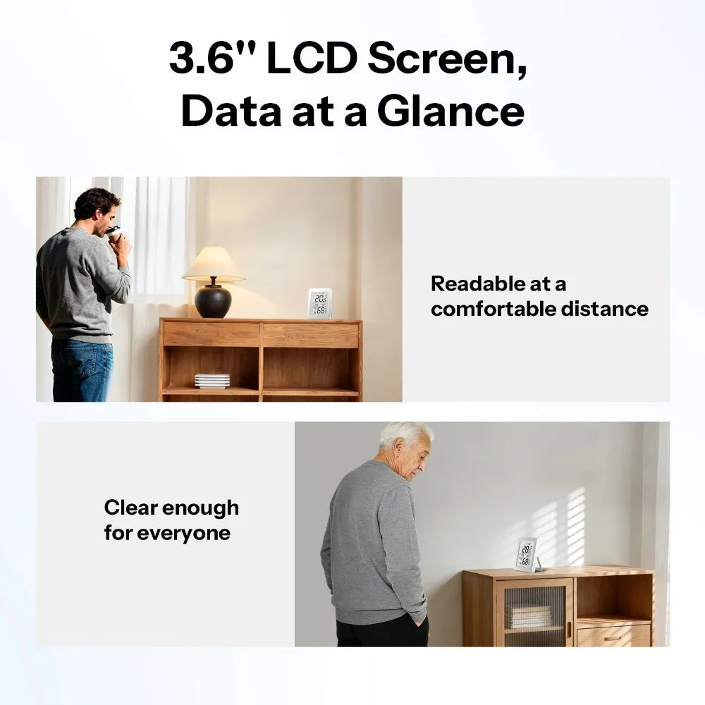 SNZB-02DR2 SNZB 02DR2 Airguard TH Zigbee Temperature Humidity Sensor App Monitoring Work with Apple Home via Matter