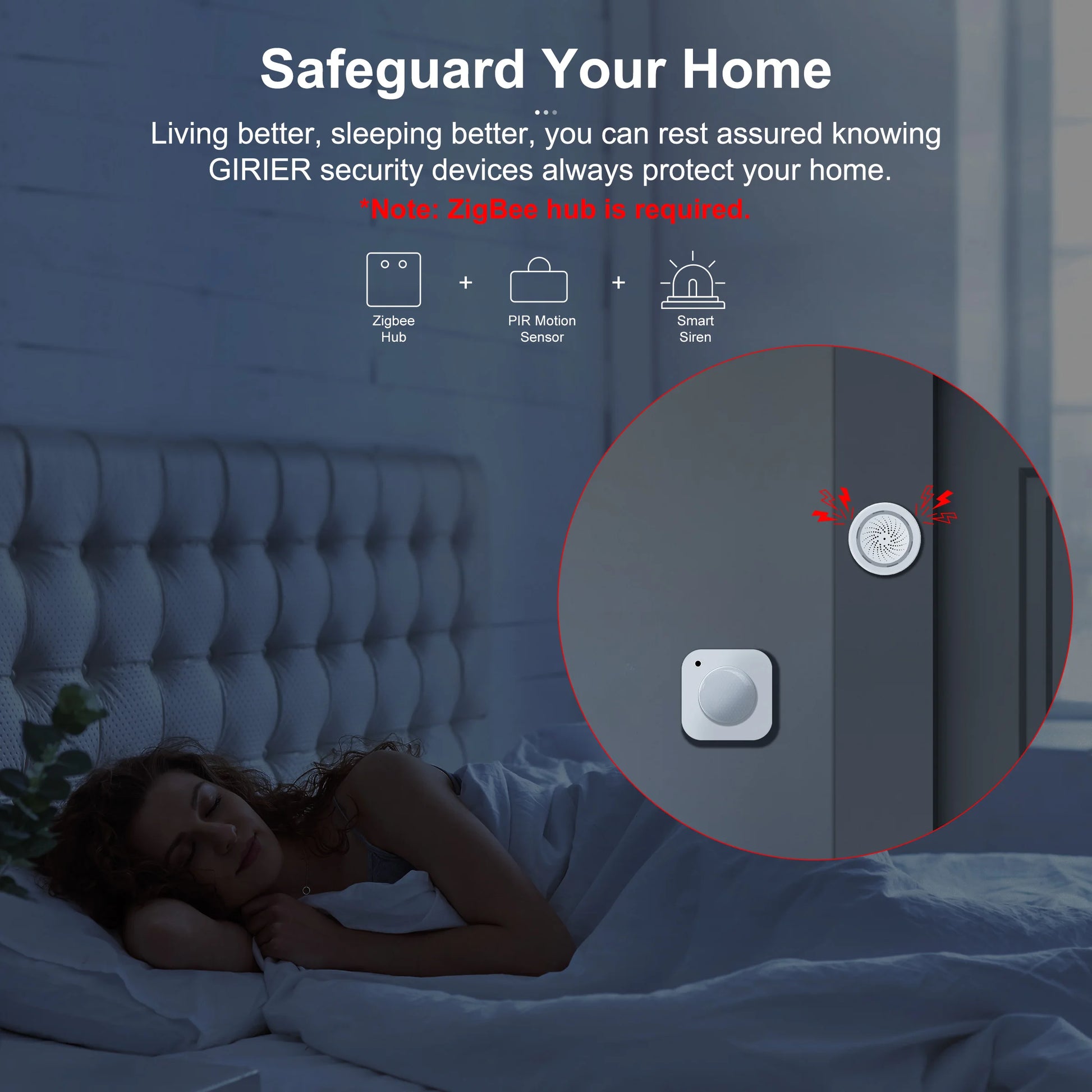 Zigbee PIR Motion Sensor Smart Movement Detector 2-In-1 Light Sensor Supports Home Assistant for Automatic Home Security