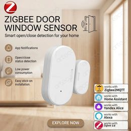 Zigbee Door Window Sensor Open Close Detector Smart Home Security Alarm Burglar Door Sensor Works with Alexa Home Assistant Z2M