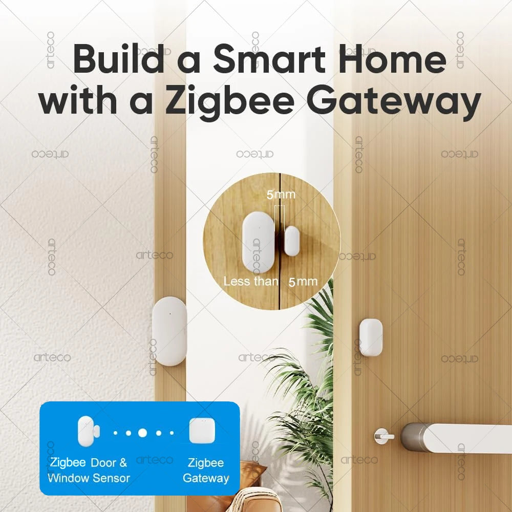 Ewelink Zigbee Door Window Sensor Smart Home Wireless Door Open Close Detector APP Remote Alarm Works with Alexa Google Home Z2M