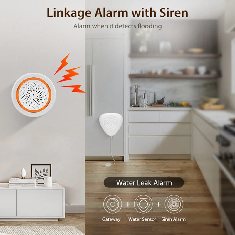 XTECH Zigbee Water Level Sensor Smart Water Leakage Alarm Detector Flood Alert Overflow Security Protection Tuya Ewelink