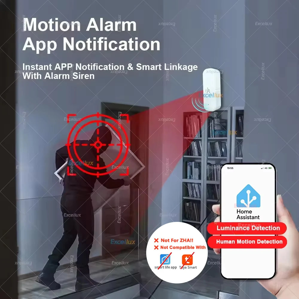 Zigbee Human Motion Sensor Radar Mmwave Temperature and Humidity Sensor Security Burglar Works with Home Assistant Zigbee2Mqtt