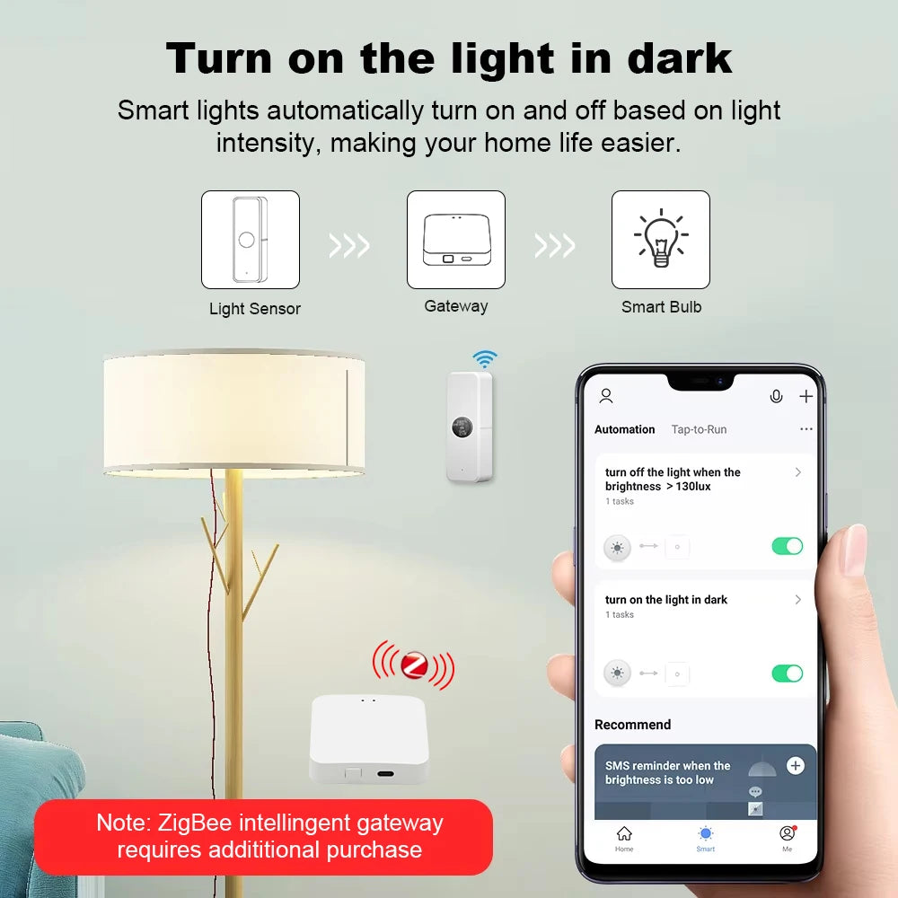 Transform Your Home with the Tuya Zigbee Light Sensor - Smart Luminance Detector Compatible with Alexa and Google Home