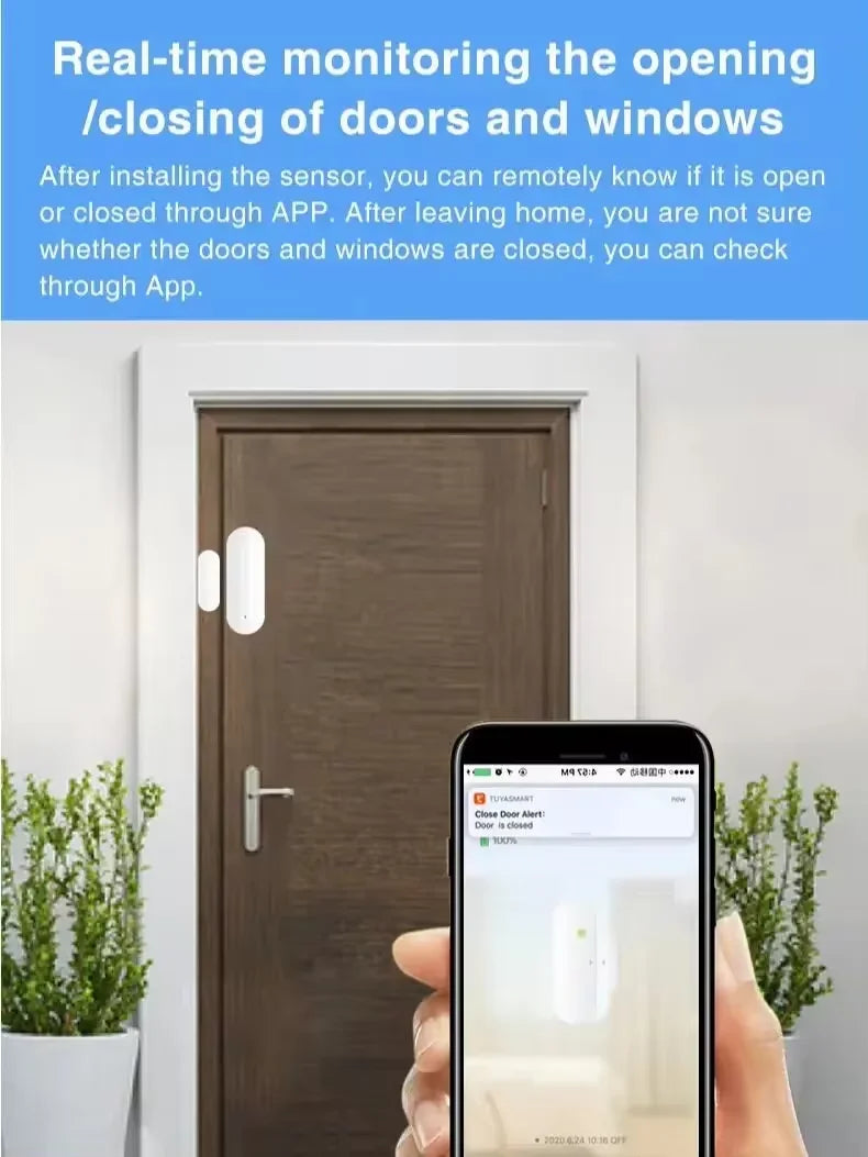 Ewelink Zigbee Door and Window Anti-Theft System, Easy Installation, Smart Protection, App-Controlled Alarms.