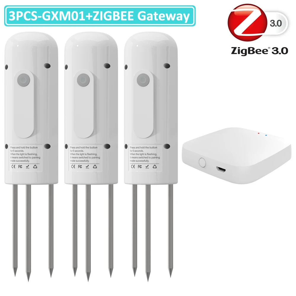 ZIGBEE Plant Monitor Outdoor Soil Temperature Meter Moisture Humidity Tester Sensor Garden Automation Irrigation TUYA Detector