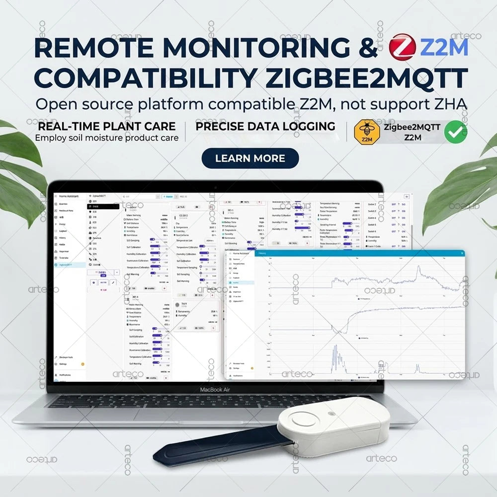 Zigbee Soil Moisture Sensor Temperature Humidity Meter Fertility Lux Light Tester for Tuya Smart Life Zigbee2Mqtt Home Assistant