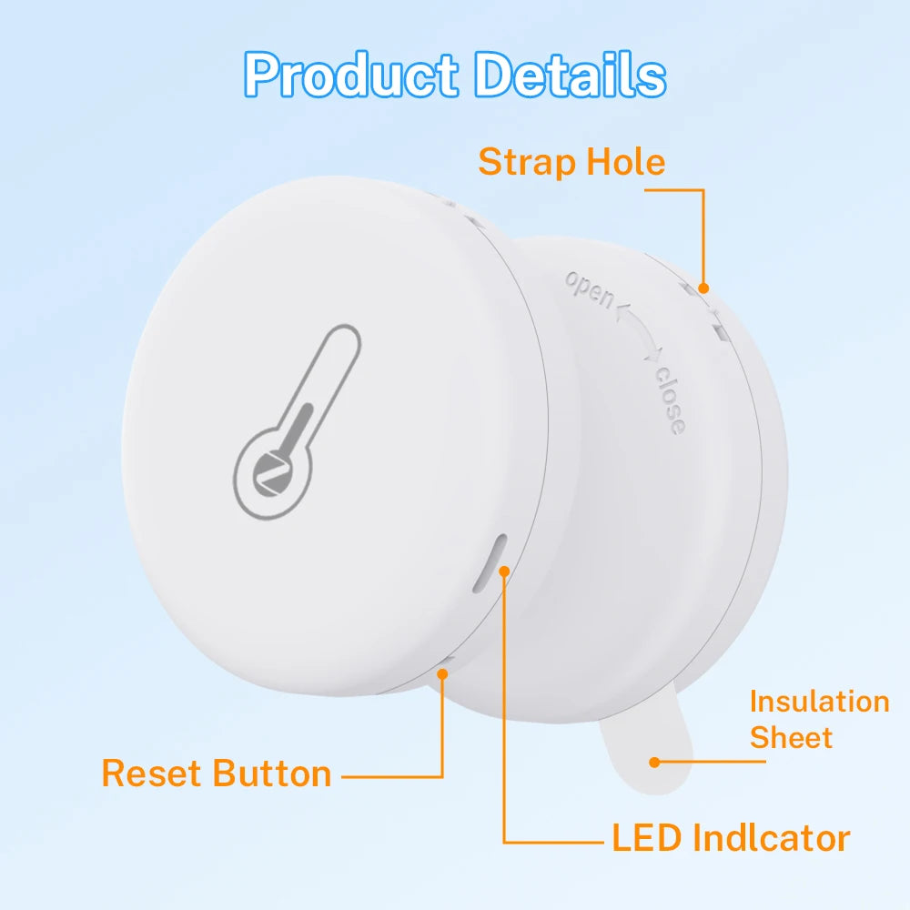 Tuya Zigbee 3.0 Temperature Humidity Sensor Thermometer, APP Remote Monitoring, Works with Smart Life Yandex Alexa ZHA