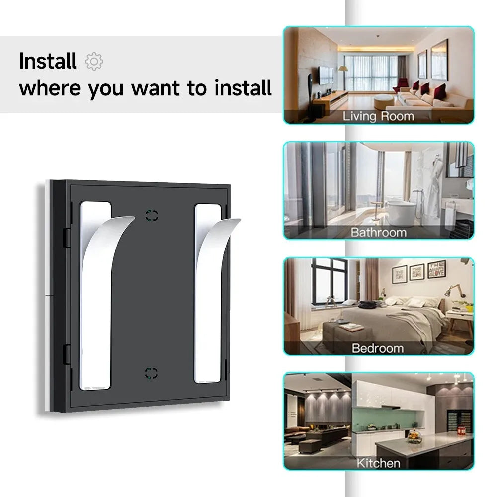 Tuya Zigbee 3.0 4 Gang Wireless Scene Switch Single/Double/Long Press 12 Scenes Push Button Smart Life Alexa Google Home Auto
