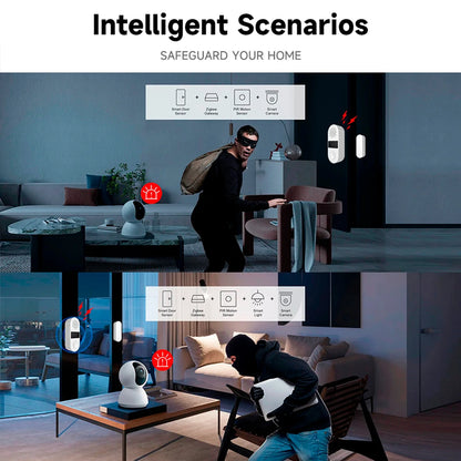 Enhance Your Home Security with the Tuya Wifi Door Sensor - 130Db Sound & Light Alarm, Smart Home Compatible