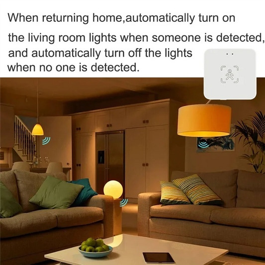 Abmf-Smart Human Presence Sensor Luminance/Distance Detection Tuya Smart Life Home Automation for Alexa with Bracket
