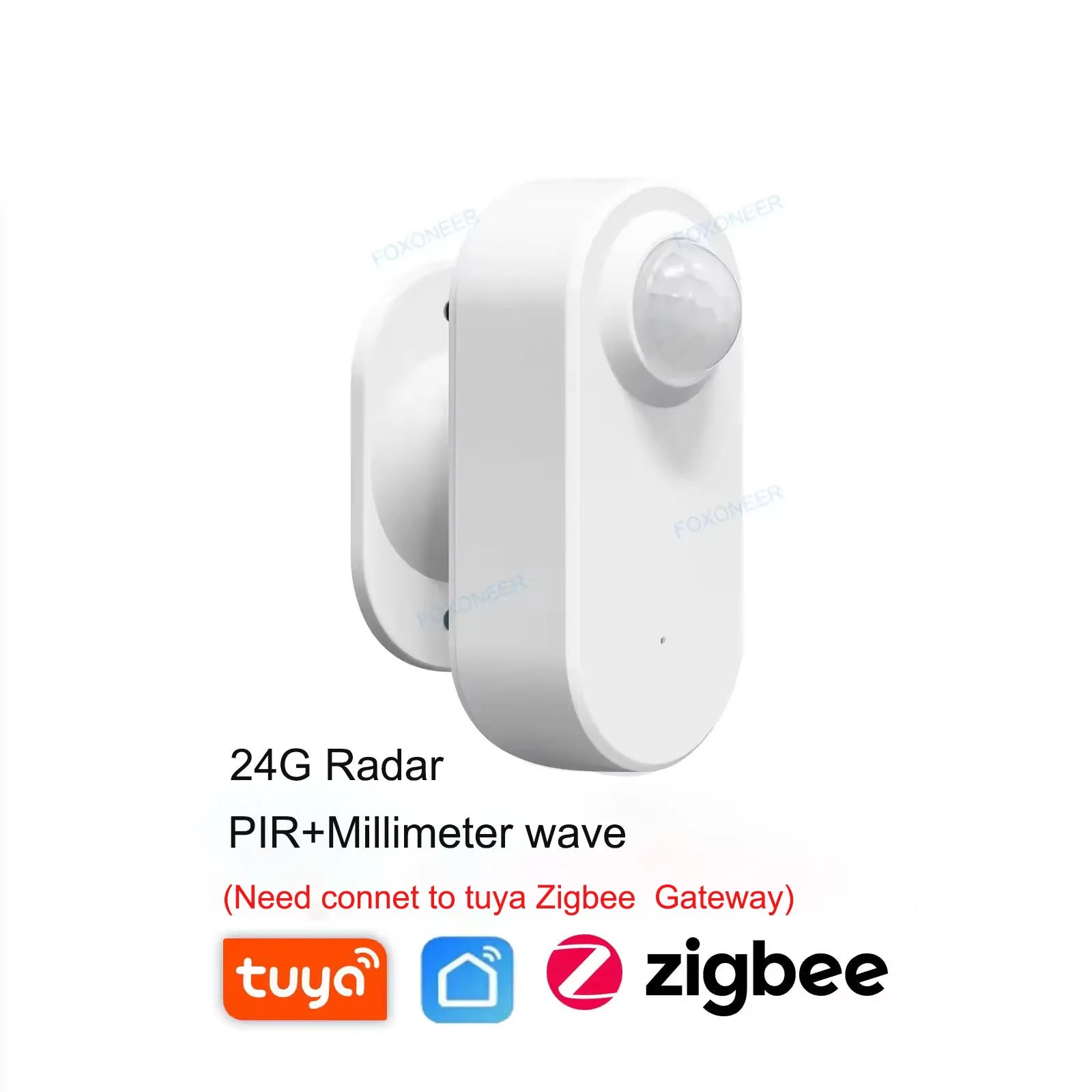 Smart Zigbee Human Presence Sensor 24G Mmwave Radar +Pir,Luminance Detection Use Battery Support Zigbee2Mqtt Home Assistant