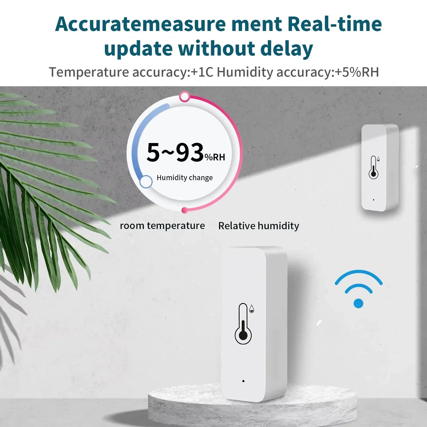 Zigbee Smart Home Automation Tuya Smart Temperature Humidity Sensor Real-Time App Alert Remote Control Alexa Google Assistant