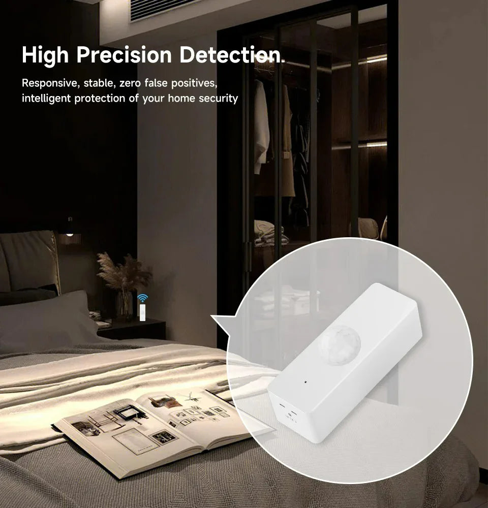 Tuya Zigbee Smart PIR Motion Sensor Human Sensor Detector with Brightness Low Battery Detection Features for Smart Home