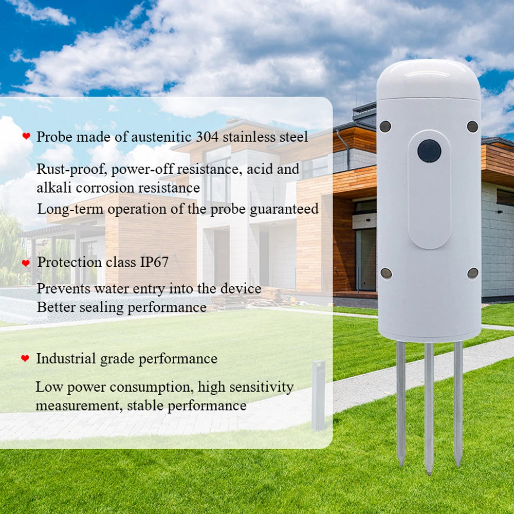 Tuya Smart Zigbee Soil Tester Temperature and Humidity Meter Waterproof Moisture Garden Irrigation Home Assistant