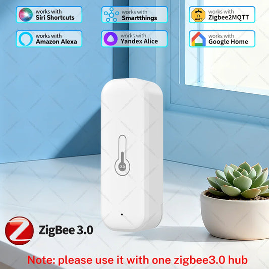 Zigbee 3.0 Temperature and Humidity Sensor Zigbee Hub Required Work with Yandex ZHA Homeassistant Alexa Zigbee2Mqtt