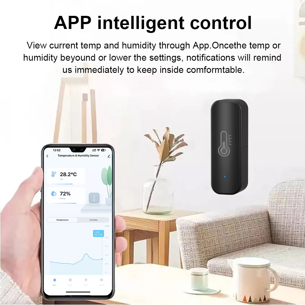 IP65 Waterproof Tuya WiFi/Zigbee Smart Temperature and Humidity Sensor - Control Your Environment with Alexa and Google Home