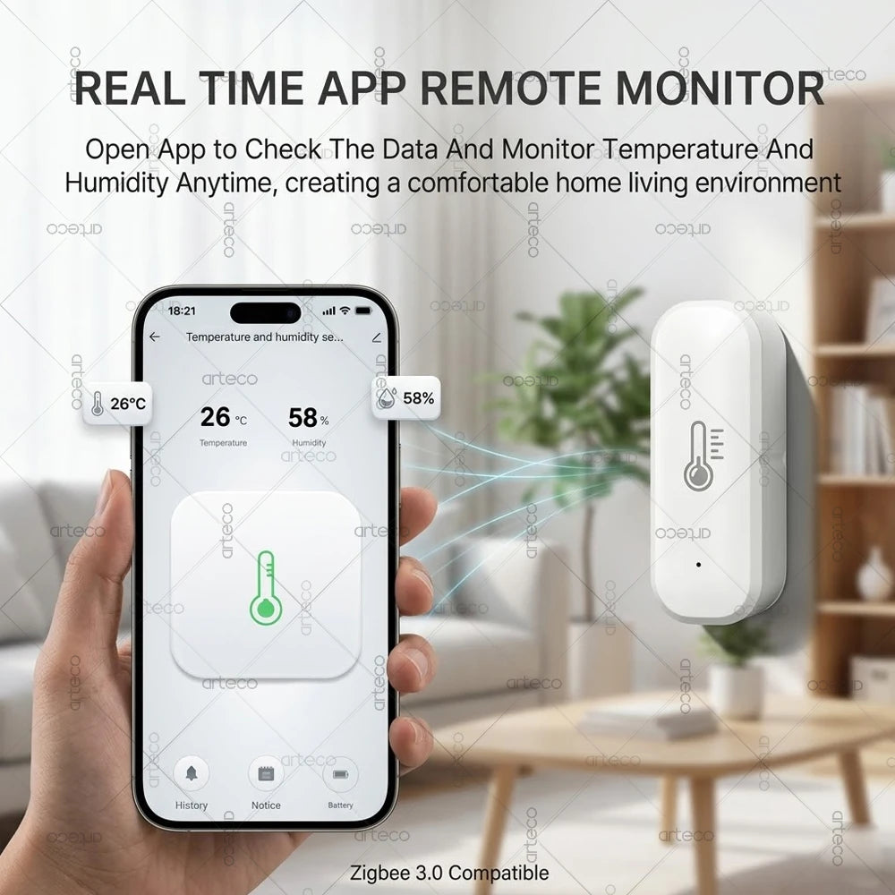 Zigbee Temperature Humidity Sensor 1M Probe for Fridge Freezer Pool Fish Tank Liquid Thermometer Home Assistant Zigbee2Mqtt Tuya
