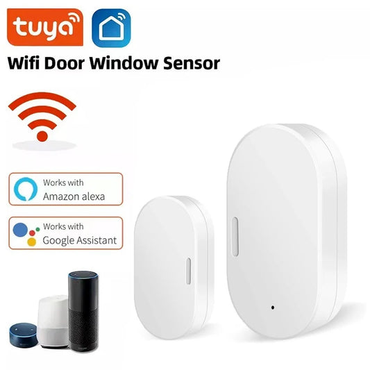 Smart Tuya WiFi Zigbee Window And Door Sensor Door Open / Closed Detectors Home Security Alarm System With Via Alexa Google Home