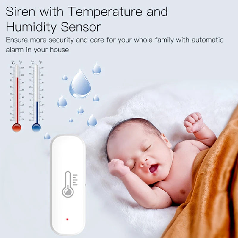 Tuya Zigbee Smart Temperature Humidity Sensor Indoor Hygrometer Controller Monitoring Work with Smart Speaker Alexa Google Home